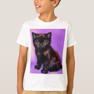 Camiseta Gato púrpura estilo Van Gogh