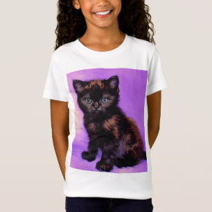 Camiseta Gato púrpura estilo Van Gogh
