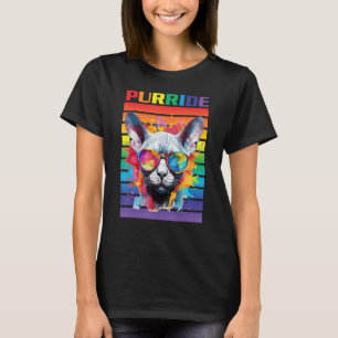 Camiseta Gato Purride, Gato Sphynx Orgulloso con Bandera de