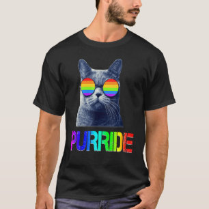 Camiseta Gato Purride Mes del Orgullo Derechos Gay Gato Arc