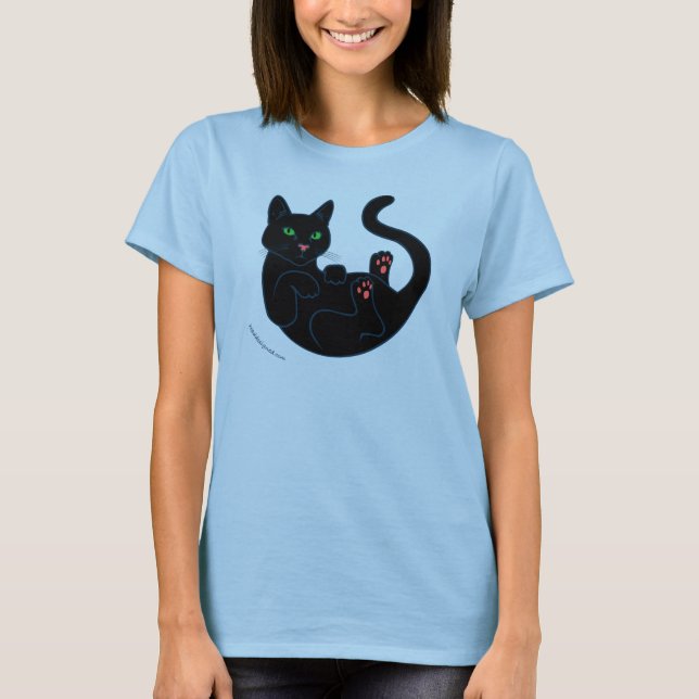 Camiseta Gato Pussy Negro (Anverso)