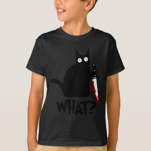Camiseta Gato Qué_ Divertido Gato Negro Gato Asesino Con Cu
