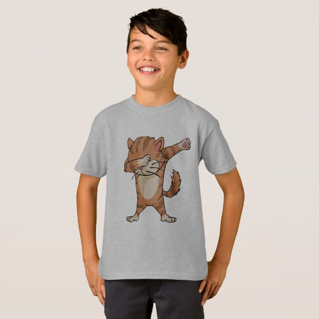 Camiseta Gato que frota el diseño gráfico de la actitud de (Anverso completo)