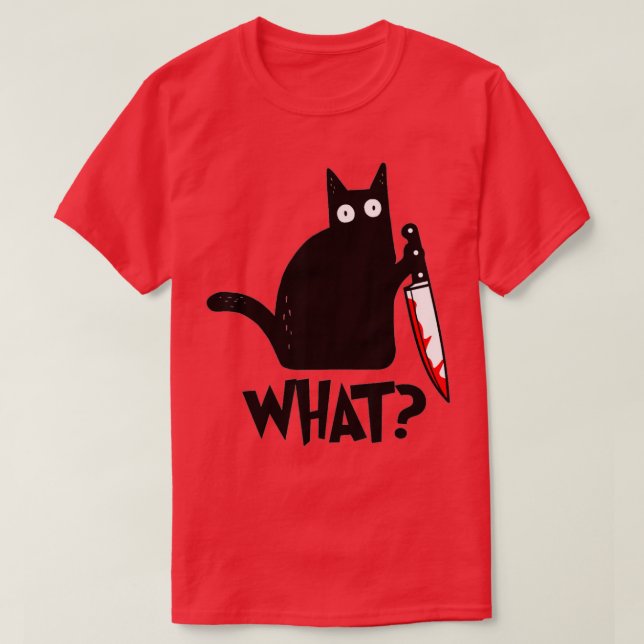 Camiseta Gato qué gato negro asesino con cuchillo (Diseño del anverso)