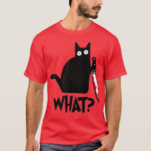 Camiseta Gato qué gato negro asesino con cuchillo