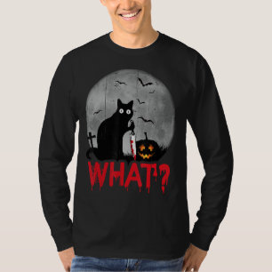 Camiseta Gato qué gato negro asesino con Halloween Knife