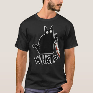 Camiseta Gato Qué Gato Negro Asesino Con Regalo De Cuchill