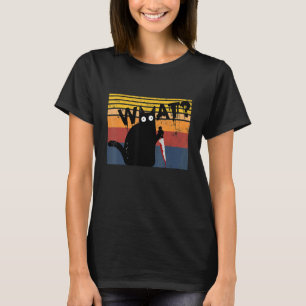Camiseta Gato Qué Gato Negro Asesino Sostengo Halloween De