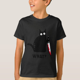 Camiseta Gato qué gracioso camisas negras, gato asesino con