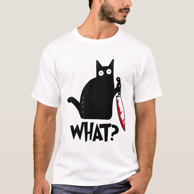 Camiseta Gato qué gracioso camisón de gato negro (Anverso)