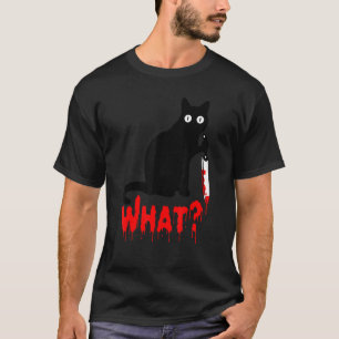 Camiseta Gato Qué _ Gracioso Gato Negro, Gato Asesino Con K
