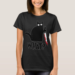 Camiseta Gato Qué Gracioso Gato Negro, Gato Asesino Con Kn
