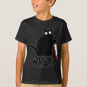 Camiseta Gato Qué Gracioso Gato Negro, Gato Asesino Con Kn