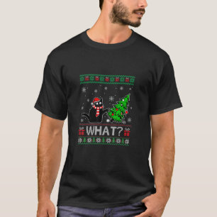 Camiseta Gato qué gracioso gato negro que presiona el árbol
