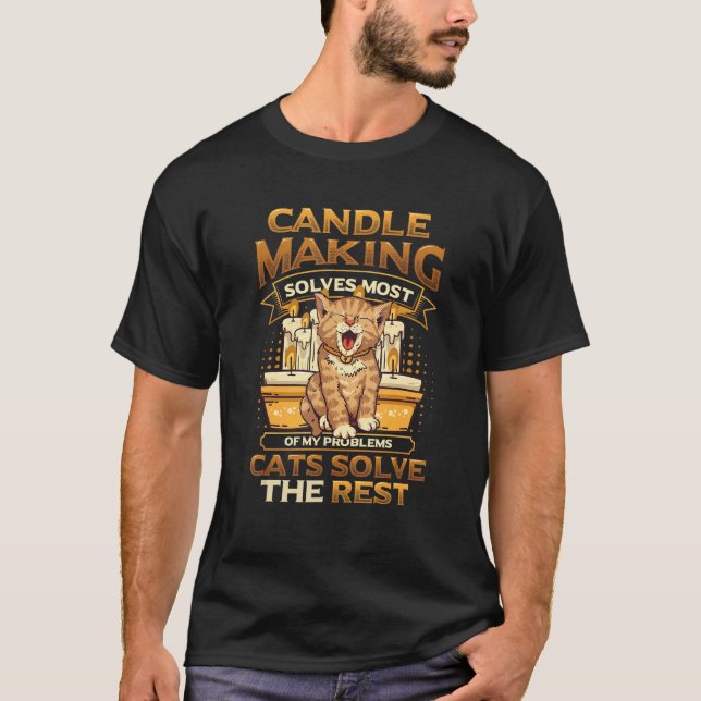 Camiseta Gato que hace velas   Creador de velas (Anverso)