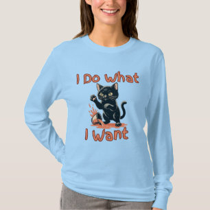 Camiseta Gato que Hago lo que Quiero sombrero – Gato Sassy