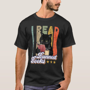 Camiseta Gato que leí libros prohibidos álbumes de libros l