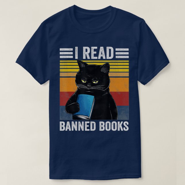 Camiseta Gato que leo libros prohibidos lombrices graciosas (Diseño del anverso)