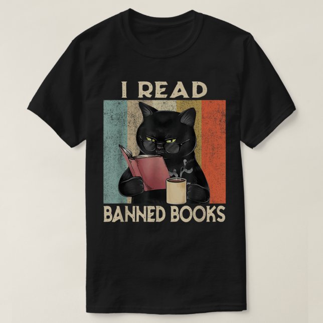 Camiseta Gato que leo libros prohibidos lombrices graciosas (Diseño del anverso)