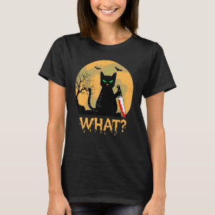 Camiseta Gato Qué Negro Ca Gato Asesino Con Cuchillo 3