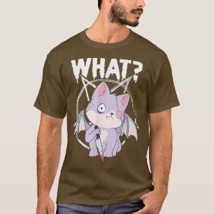 Camiseta Gato Qué Pastel Gótico Pentagram Gato gracioso 