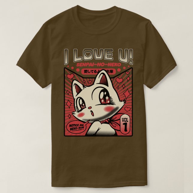Camiseta Gato que te amo por Tobe Fonseca (Diseño del anverso)