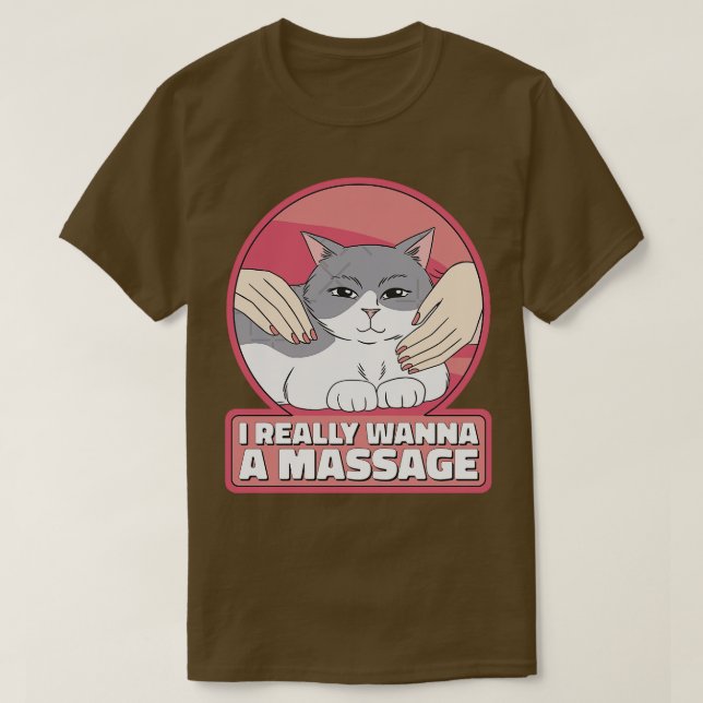 Camiseta gato quiere un masaje (Diseño del anverso)