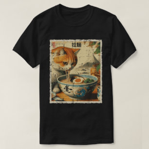 Camiseta Gato Ra Noodle japonés Anime Kawaii Gatos