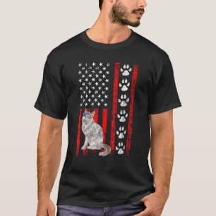 Camiseta Gato Ragamuffin 4 de julio Bandera Patriótica Amer