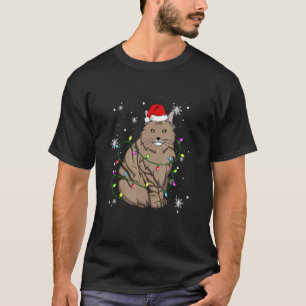 Camiseta Gato Ragamuffin Luces de Navidad Gato de Navidad S