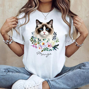 Camiseta Gato Ragdoll Acuarela