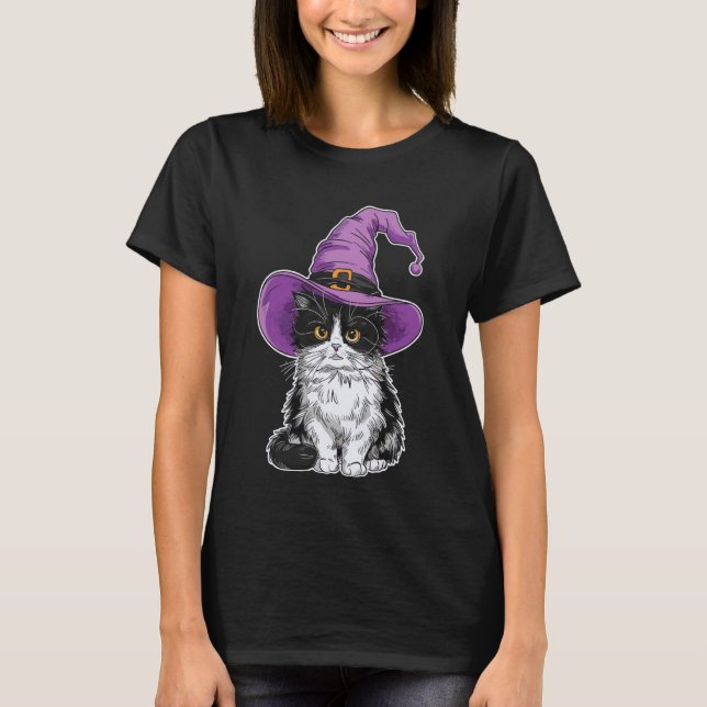 Camiseta Gato Ragdoll Bruja Halloween (Anverso)