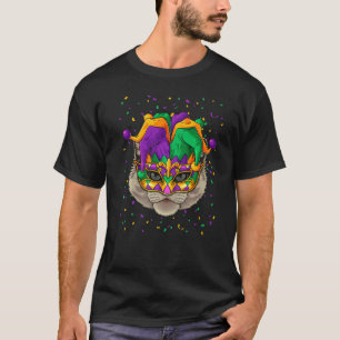 Camiseta Gato Ragdoll Cara de Mardi Gras Carnaval Bufón Fes