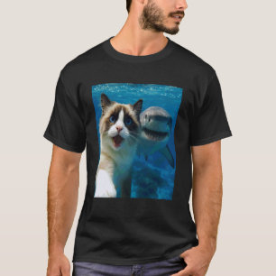 Camiseta Gato Ragdoll Divertido Selfie con Amantes del Océa