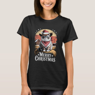 Camiseta Gato Ragdoll Divertido Sombrero de Santa Luces de