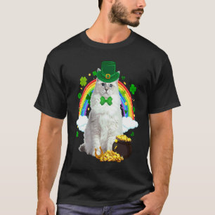 Camiseta Gato Ragdoll Duende Trébol C Día de San Patricio 