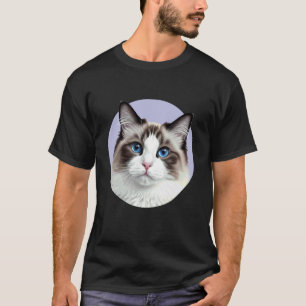 Camiseta Gato Ragdoll Ojos Azules Retrato Felino