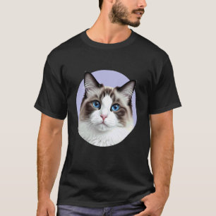 Camiseta Gato Ragdoll Ojos Azules Retrato Felino