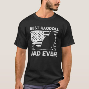 Camiseta Gato Ragdoll Padre Bandera Americana Regalo Orgull