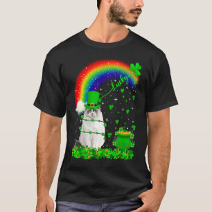 Camiseta Gato Ragdoll Suerte Arcoíris Trébol Irlandés San P