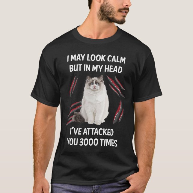 Camiseta Gato Ragdoll tranquilo 01 (Anverso)