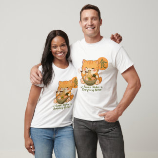 Camiseta Gato Ramen Adorable – Gato Kawaii Comiendo Ramen J