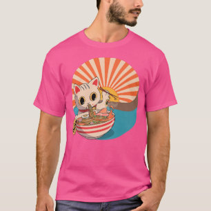 Camiseta Gato Ramen, anime kawaii japonés 