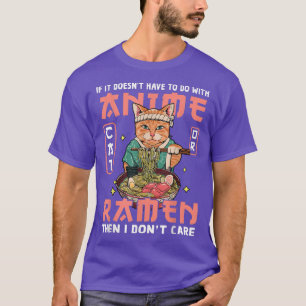 Camiseta Gato Ramen Bowl Anime Noodles japoneses Kawaii Nek