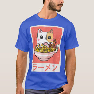 Camiseta Gato Ramen Bowl Fideos Japoneses Kawaii Neko Anime