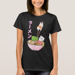Camiseta Gato Ramen Chicas Camisas Mujeres Hombres Japonés