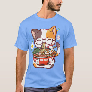 Camiseta Gato Ramen Comida Japonesa Kawaii Chicas Anime Ofi