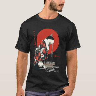 Camiseta Gato Ramen Estética Arte Japonés Ukiyo-e Retro