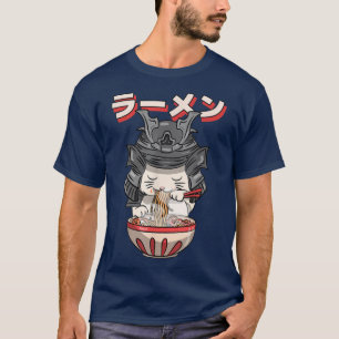 Camiseta Gato Ramen japonés Kitty Kawaii Anime Neko Noodles