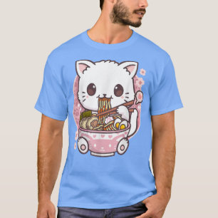 Camiseta Gato Ramen Kawaii Anime Comida Japonesa Chicas Ado
